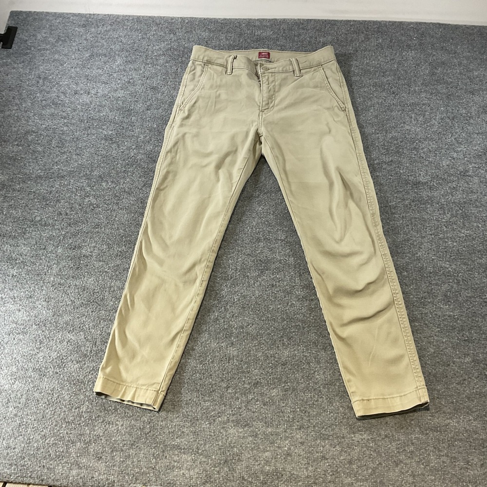 Levis XX Chino Standard Taper Khaki Tan Pants Mens 32x27 WaterLess